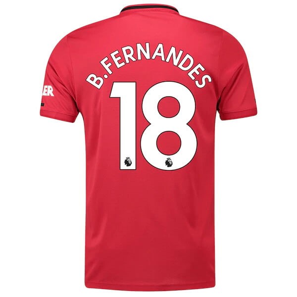 Camiseta Manchester United NO.18 B. Fernandes Primera equipación 2019-2020 Rojo